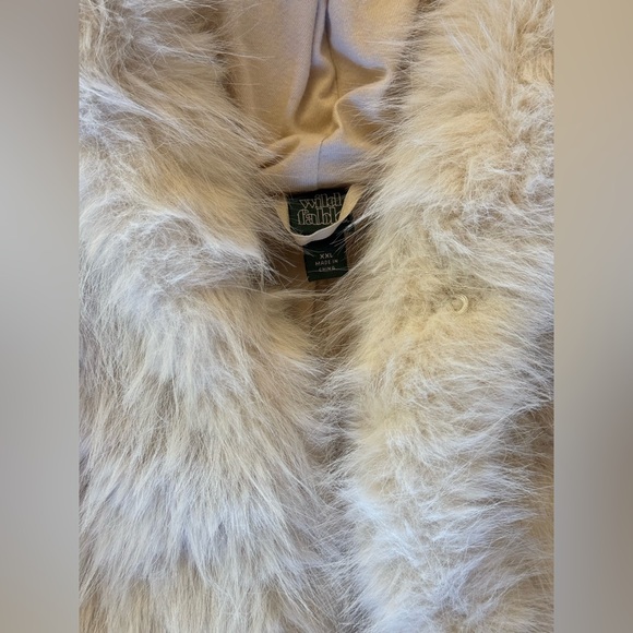 Target Wild Fable Women's Cropped Hooded Cream Faux Fur Jacket - Picture 2 of 7